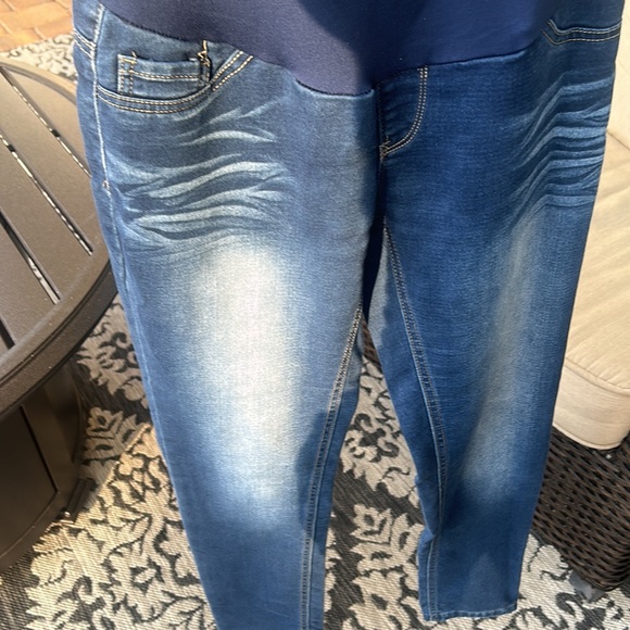 Angel Kiss Maternity Jeans M High Rise Skinny-Stretchy Comfort Panel Belly Band - Picture 14 of 17